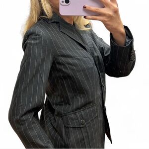 Isaac Mizrahi Black Pinstripe Blazer